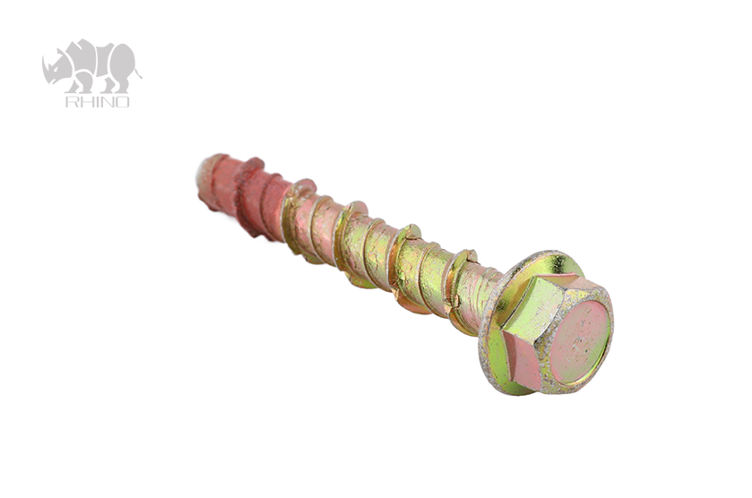 Red Nylok Coating Hexagonal Flange Head Concrete Bolt F010