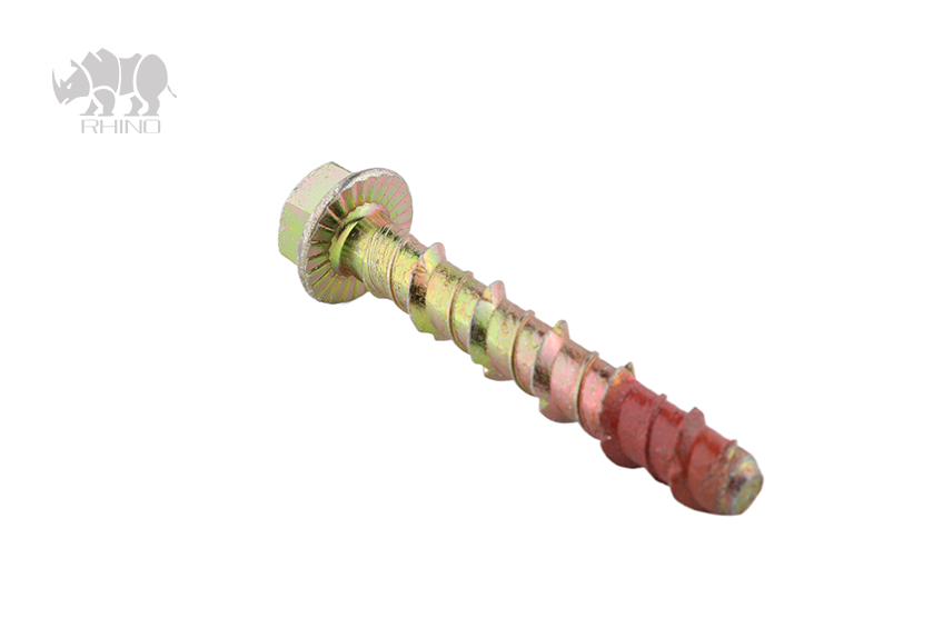 Red Nylok Coating Hexagonal Flange Head Concrete Bolt F010